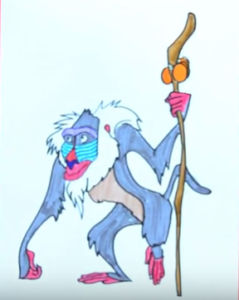 239x300 how to draw rafiki from the lion king lion king drawings - Rafiki Drawing