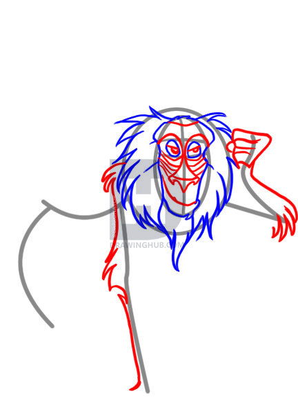432x607 how to draw rafiki, step - Rafiki Drawing