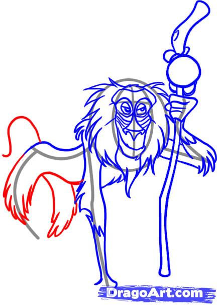 432x607 how to draw rafiki, step - Rafiki Drawing
