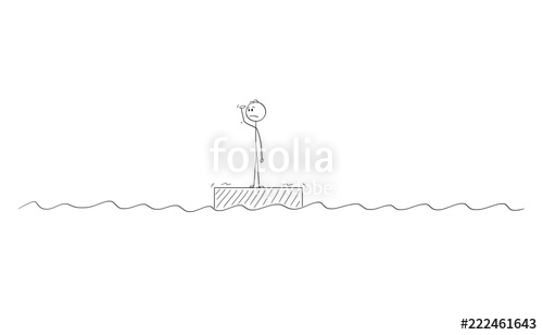 500x308 cartoon stick drawing conceptual illustration of businessman - Raft Drawing
