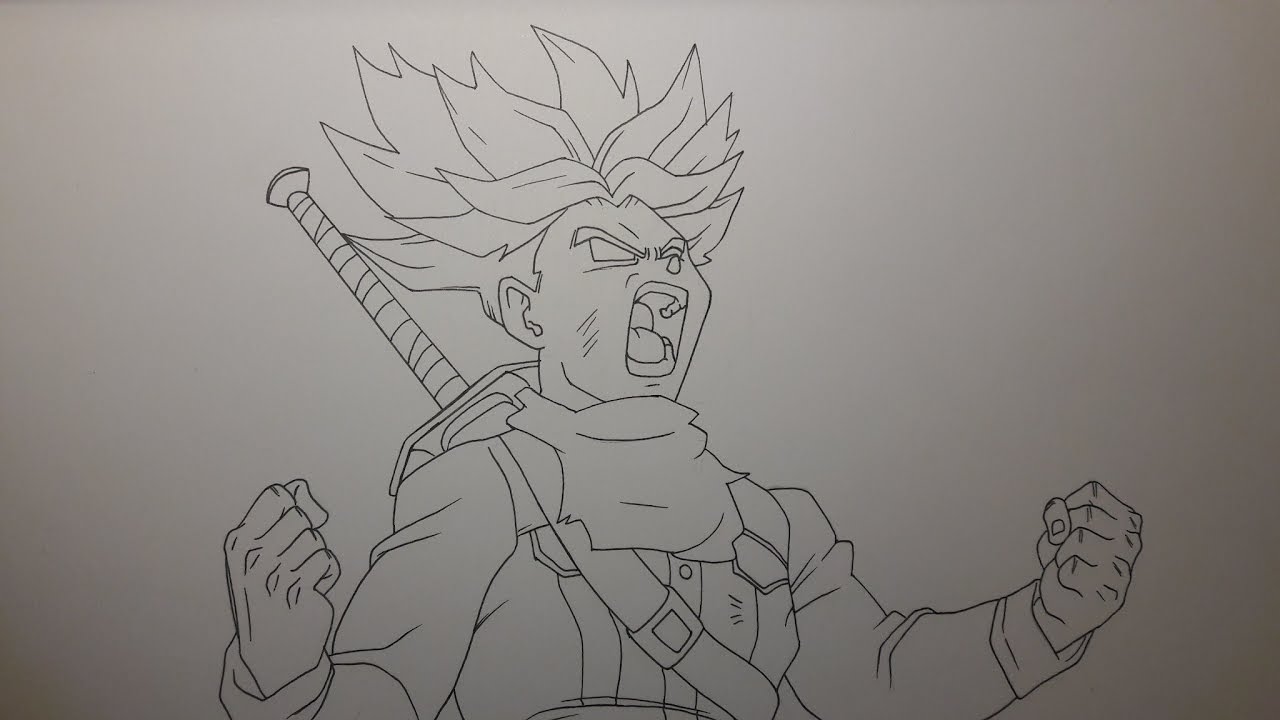 1280x720 drawing trunks super saiyan rage - Rage Drawing