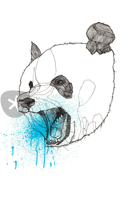 536x800 panda rage drawing art prints and posters - Rage Drawing