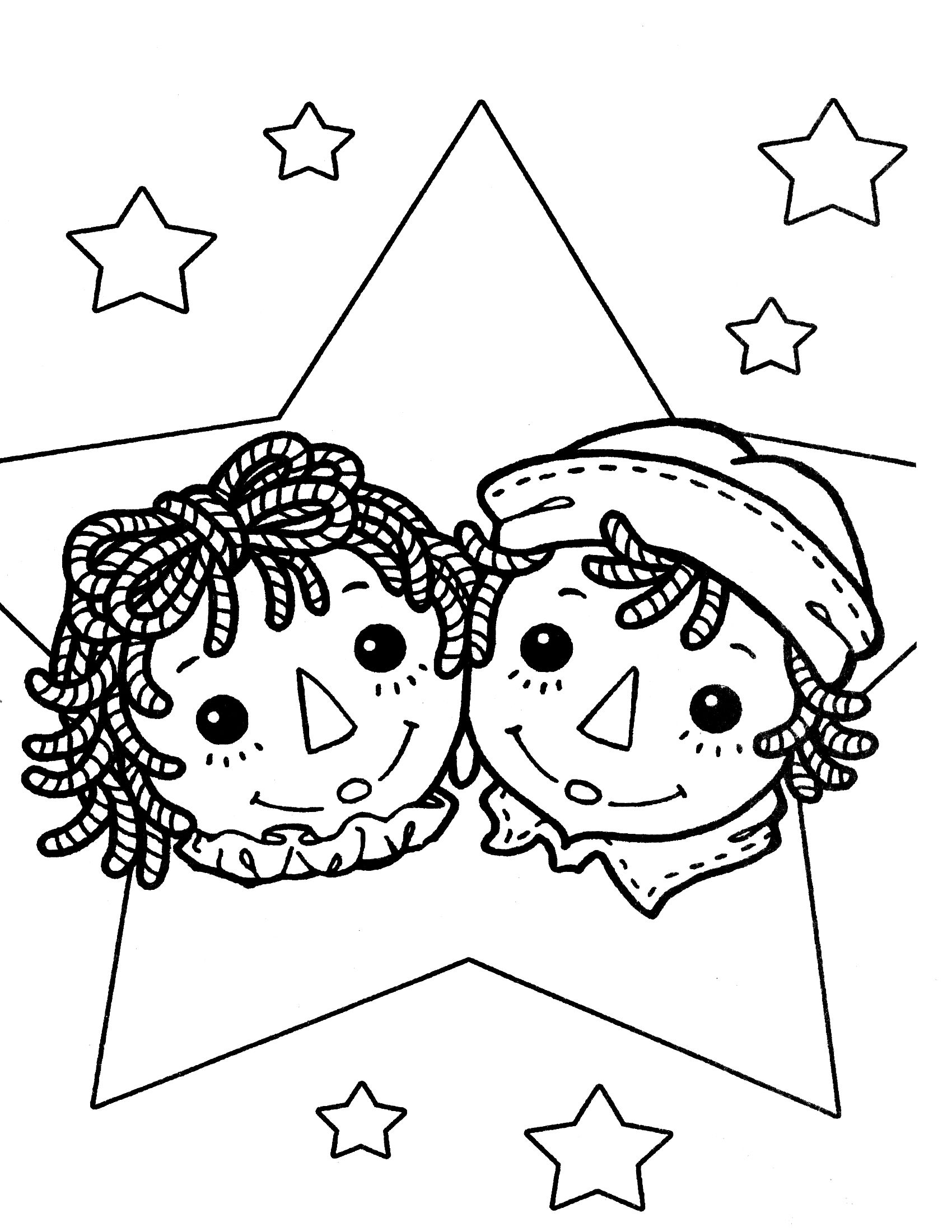 1700x2200 Raggedy Ann Coloring Pages Raggedy Ann Andy Coloring - Raggedy Ann Drawing