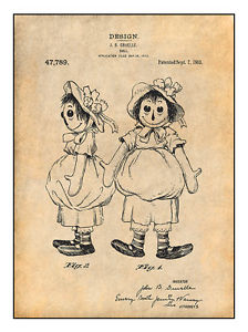 224x300 Raggedy Ann Doll Patent Print Art Drawing Poster Ebay - Raggedy Ann Drawing