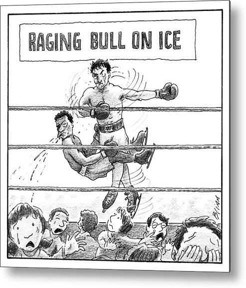 493x578 raging bull on ice metal print - Raging Bull Drawing