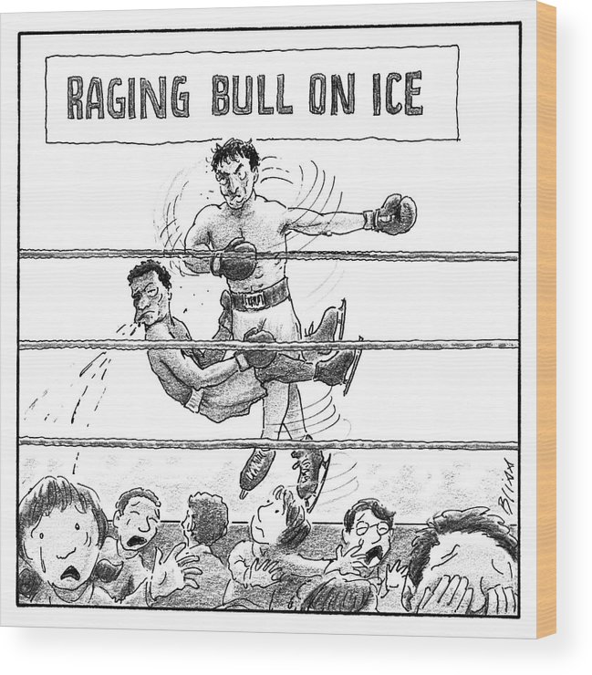 649x740 raging bull on ice wood print - Raging Bull Drawing