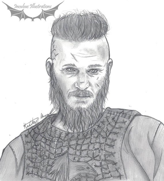 570x627 ragnar lothbrok vikings print etsy - Ragnar Lothbrok Drawing