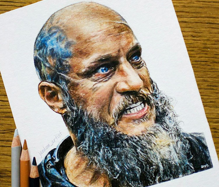 750x640 ragnar lothbrok pencil drawing - Ragnar Lothbrok Drawing
