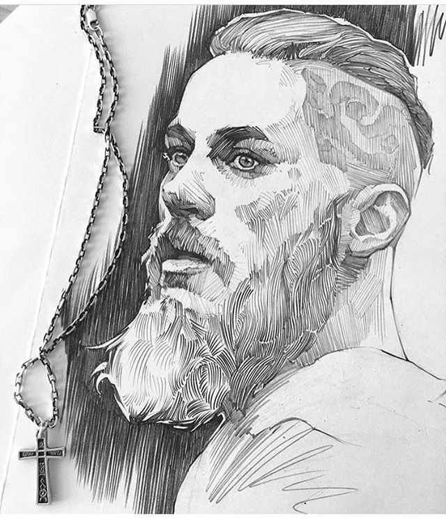 640x745 artist - Ragnar Lothbrok Drawing