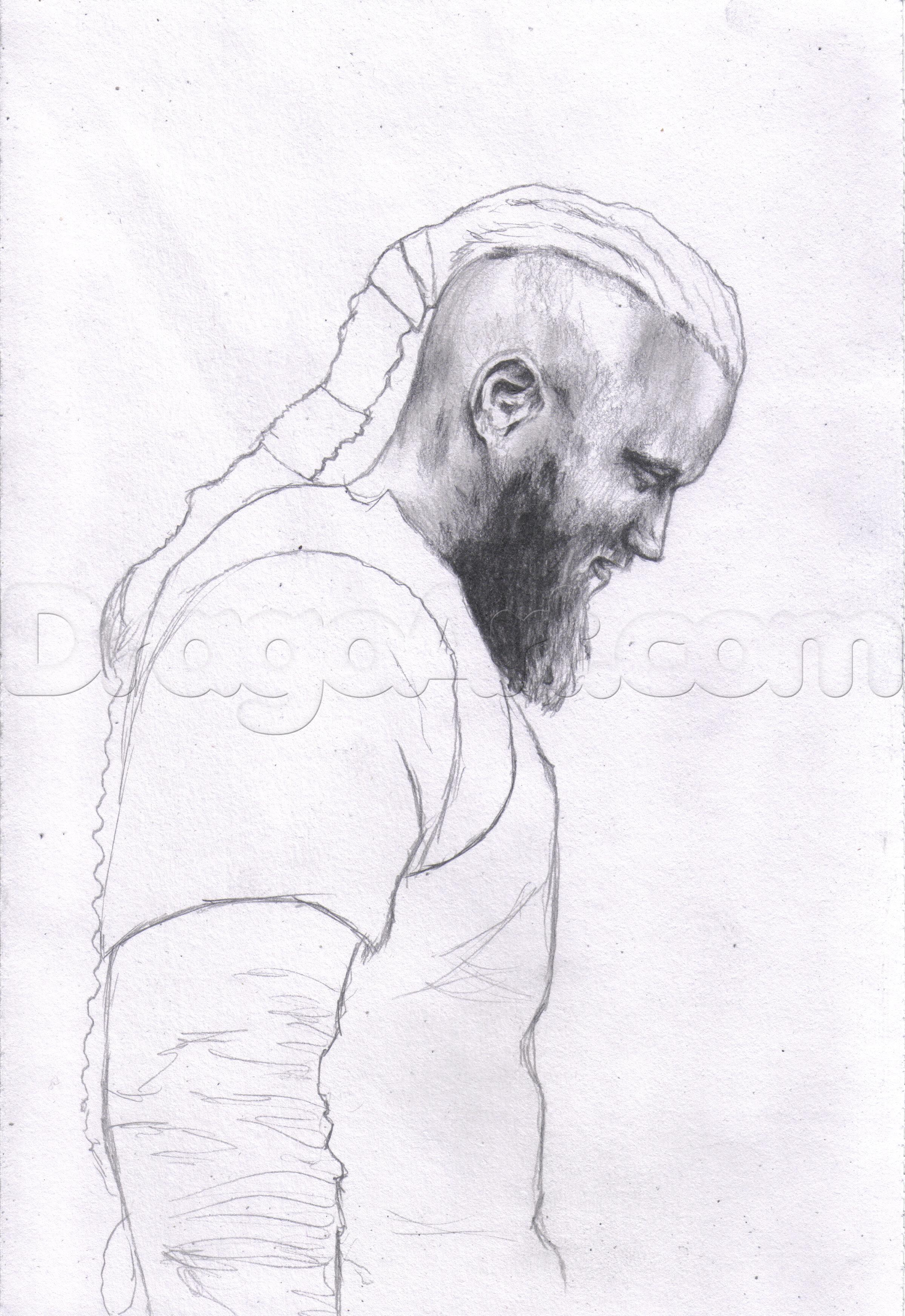 2398x3484 step how to draw ragnar lothbrok from vikings - Ragnar Lothbrok Drawing