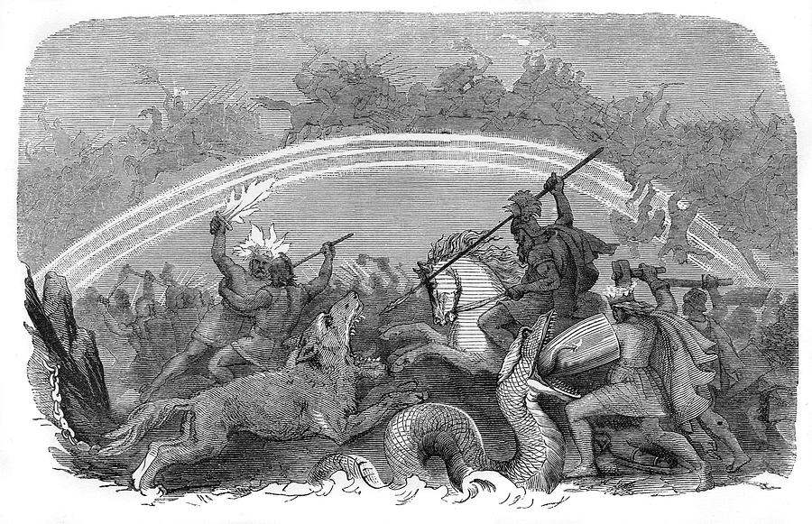 900x581 ragnarok, the last battle drawing - Ragnarok Drawing