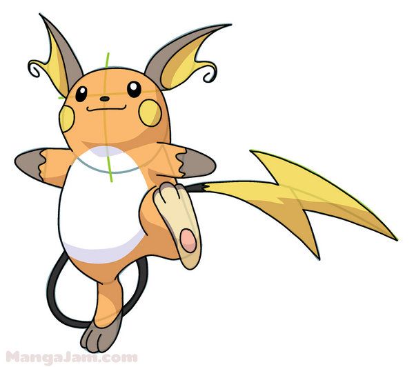 600x532 How To Draw Raichu From Pokemon Step - Raichu Drawing