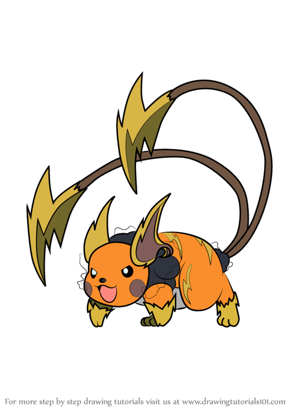 565x800 Learn How To Draw Mega Raichu From Pokemon - Raichu Drawing