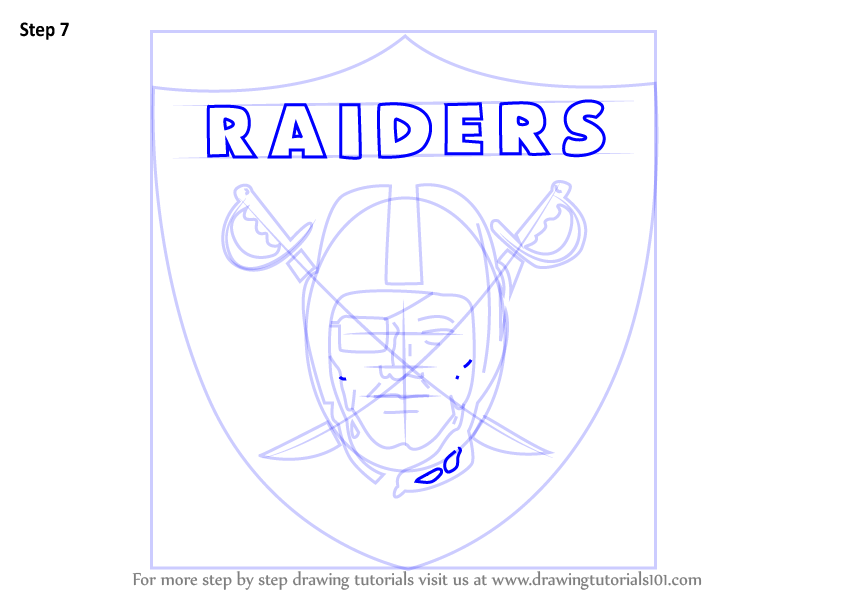844x598 Learn How To Draw Oakland Raiders Logo - Raiders Logo Drawing