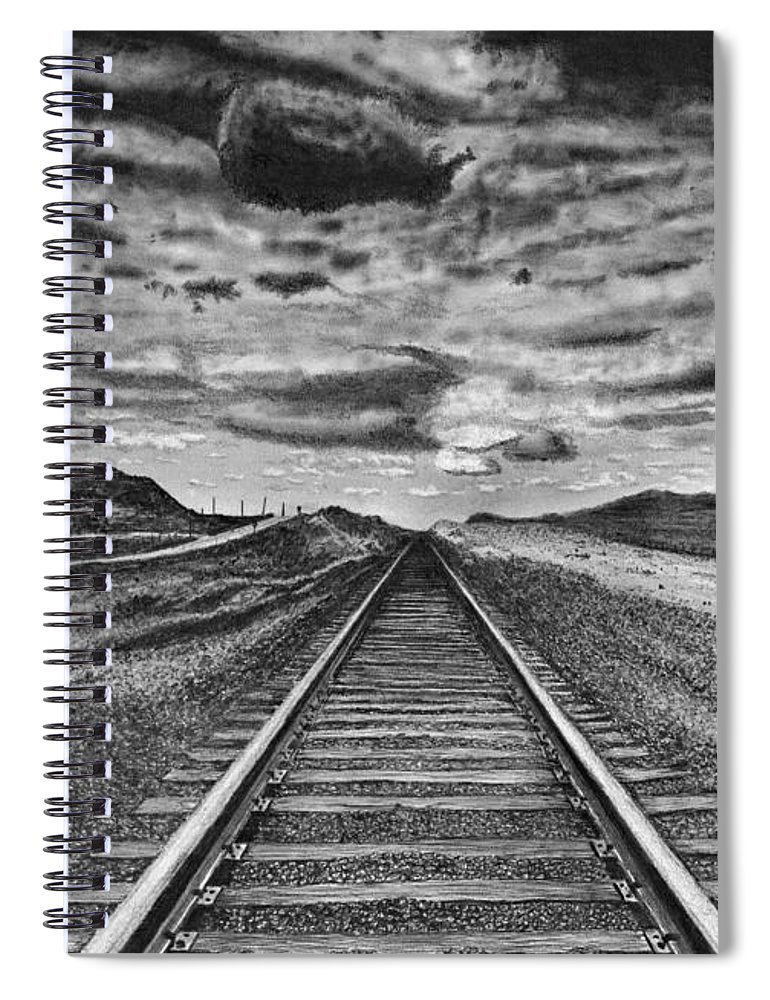 770x1000 railroad tracks scenery drawing spiral notebook for sale - Railroad Drawing