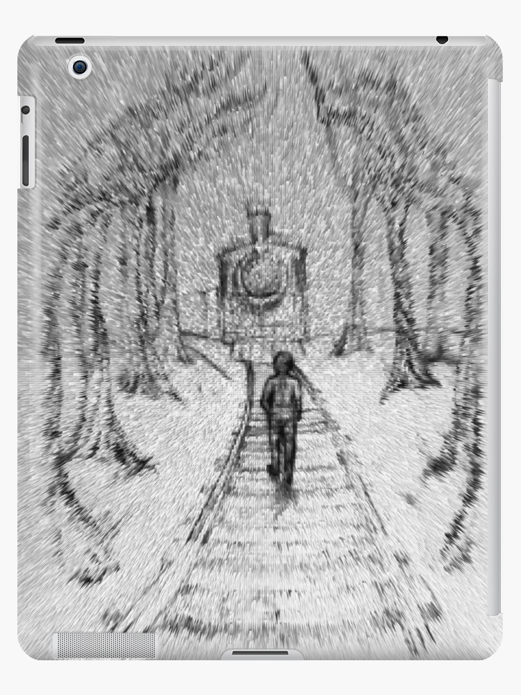 750x1000 wooden railway pencil illustration railroad train tracks - Railroad Drawing