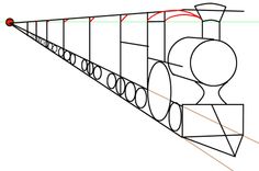 236x156 one point perspective railroad tracks drawing - Railroad Perspective Drawing