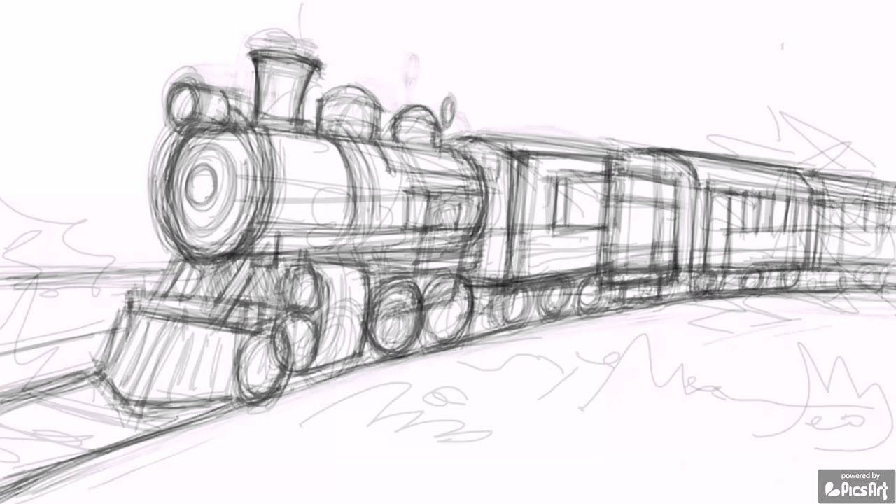 1280x720 How To Draw A Train - Railway Drawing
