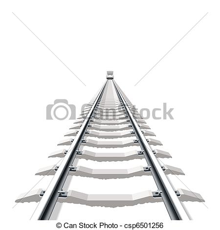 450x470 Detailed Vector Illustration Of A Railway Clip Art Vector - Railway Drawing