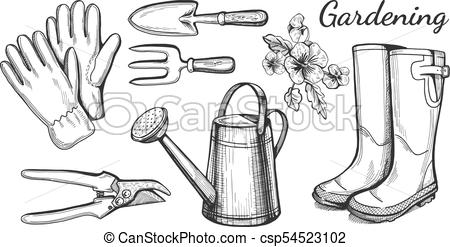 450x247 Gardening And Agriculture Objects Vector Illustration Of A Hand - Rain Boots Drawing