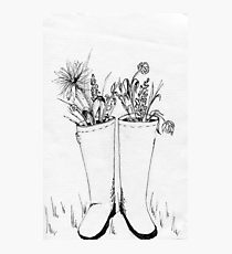 210x230 Wellies Drawing Photographic Prints Redbubble - Rain Boots Drawing