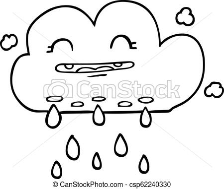 450x381 line drawing cartoon rain cloud - Rain Cloud Drawing