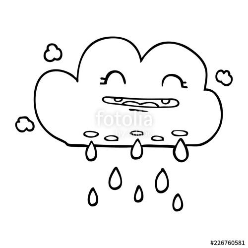 500x500 line drawing cartoon rain cloud stock image and royalty free - Rain Cloud Drawing
