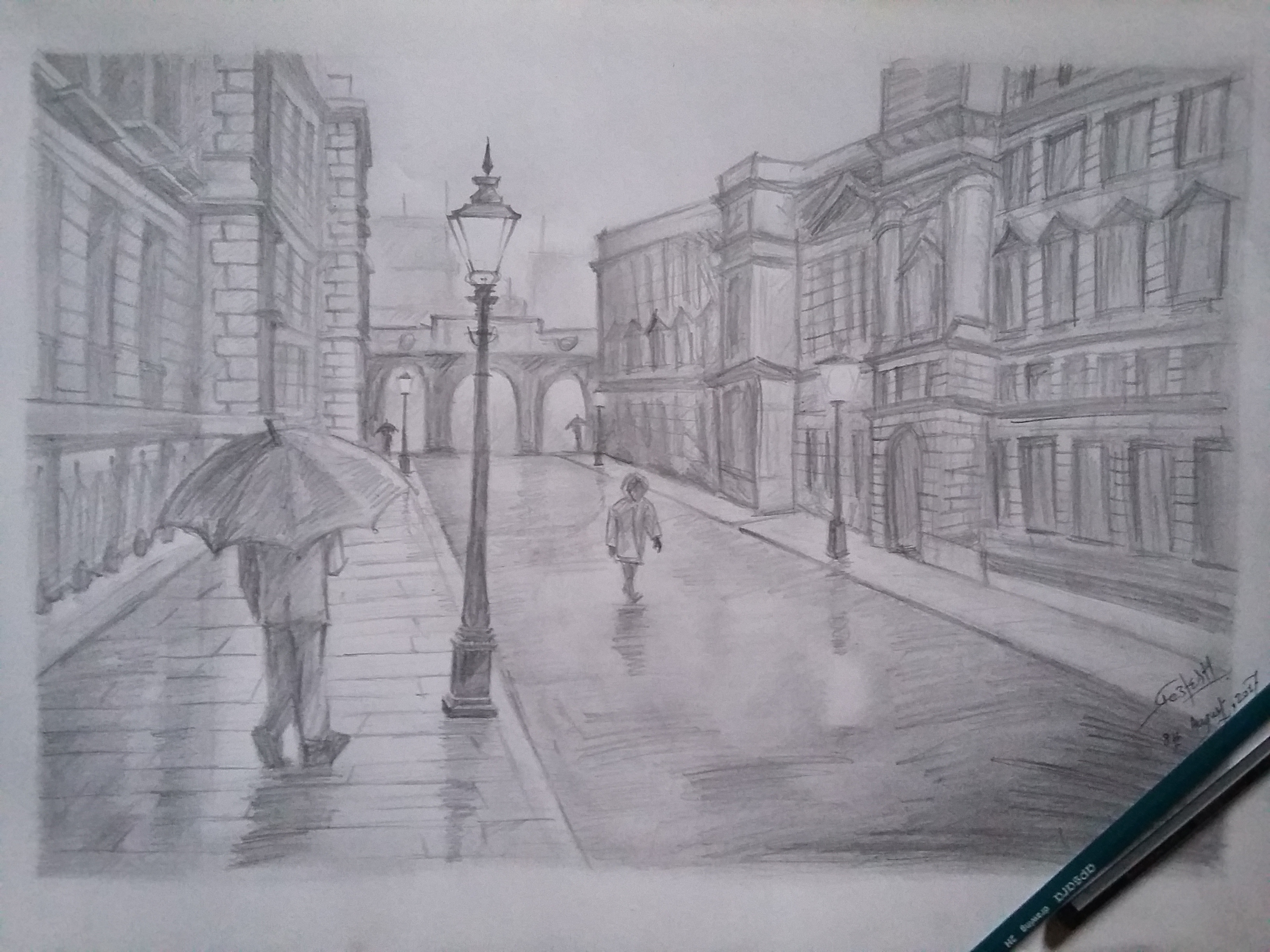 3264x2448 free stock photo of drawing, pencil, rain - Rain Drawing