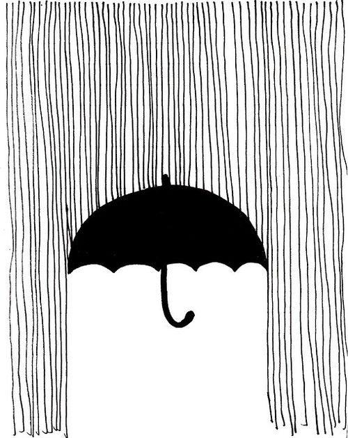 500x629 a drawing idea rain umbrella bullet journal - Rain Drawing