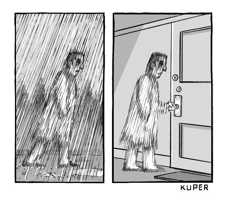 900x799 coming in from the rain drawing - Rain Drawing