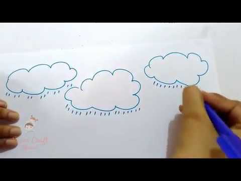 480x360 How To Draw Rainy Day Drawing For Kids Boy And Girl In Rain - Rain Drawing For Kids