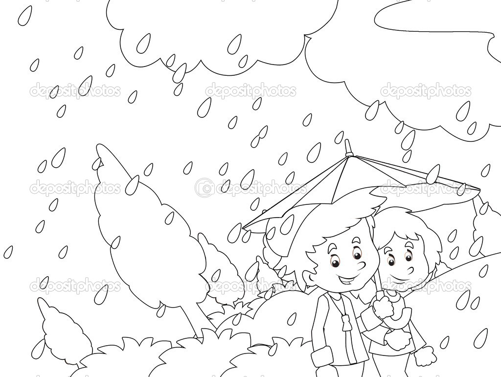 1024x771 Rain Drawing Rainy Day For Free Download - Rain Drawing For Kids