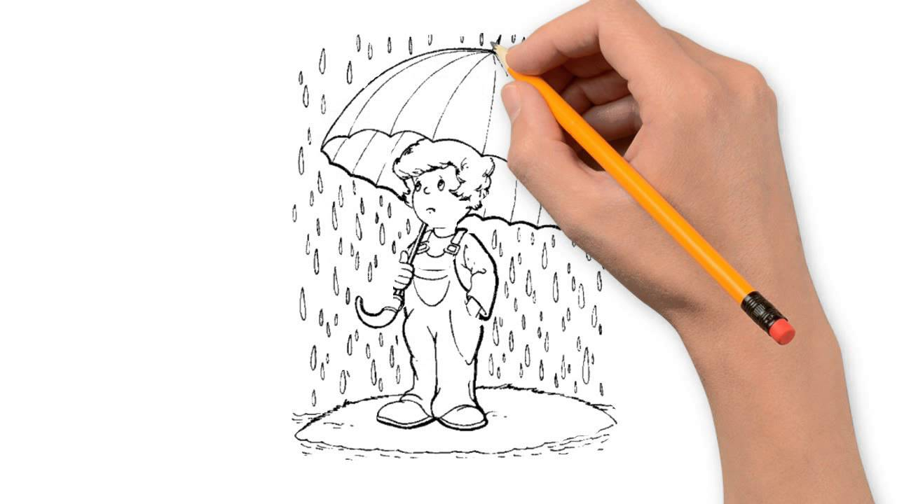 1280x720 Youtube How To Draw Kids - Rain Drawing For Kids