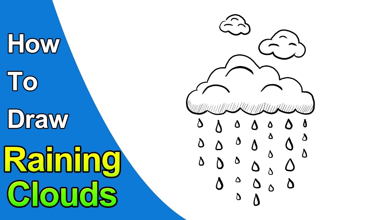 1280x720 How To Draw Clouds Raining Clouds Easy Drawing For Kids - Rain Drawing Pictures