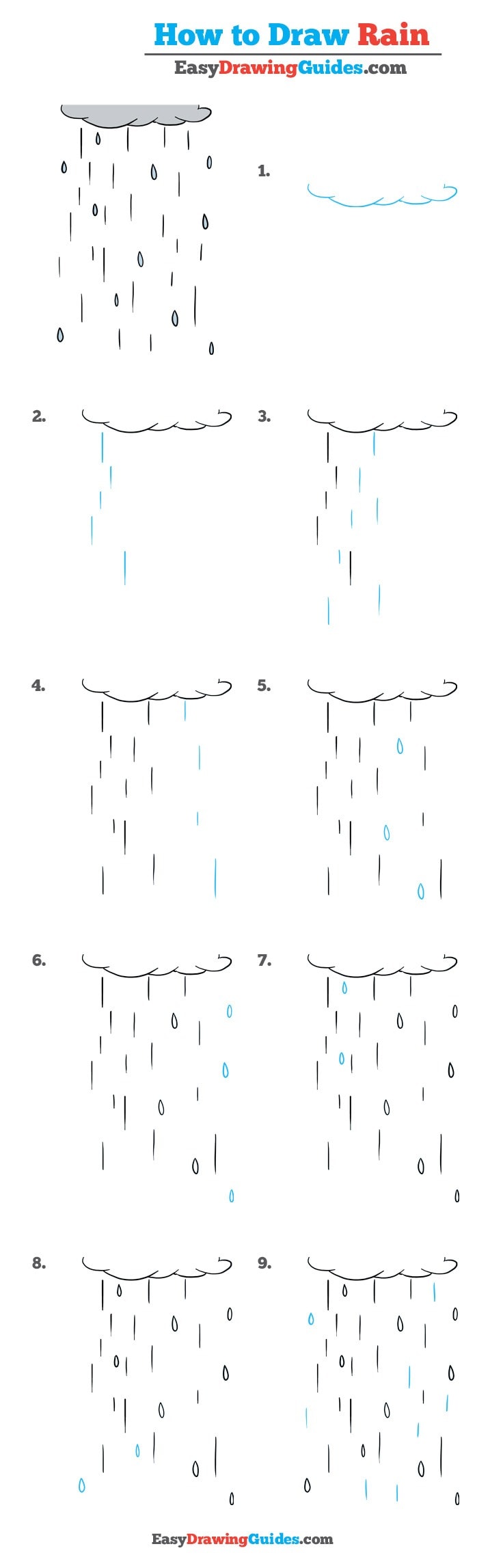 736x2294 How To Draw Rain - Rain Drawing Pictures