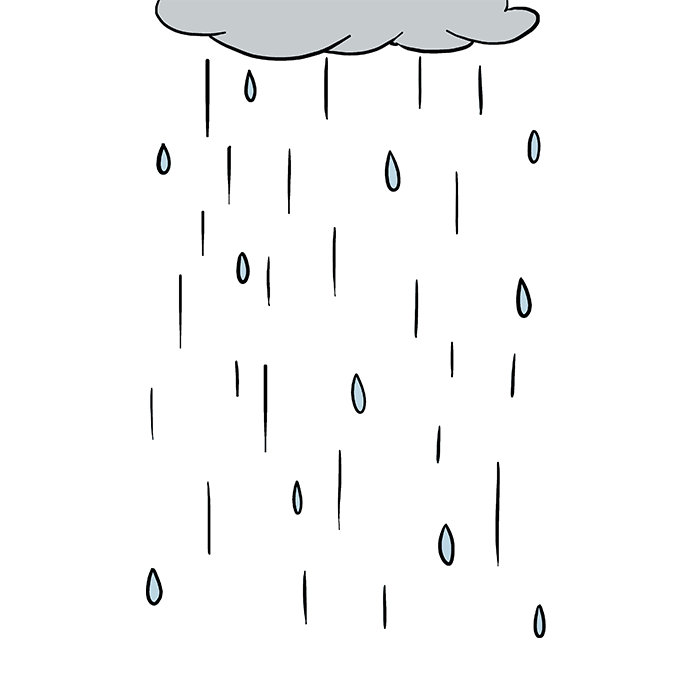 680x678 How To Draw Rain - Rain Drawing Pictures