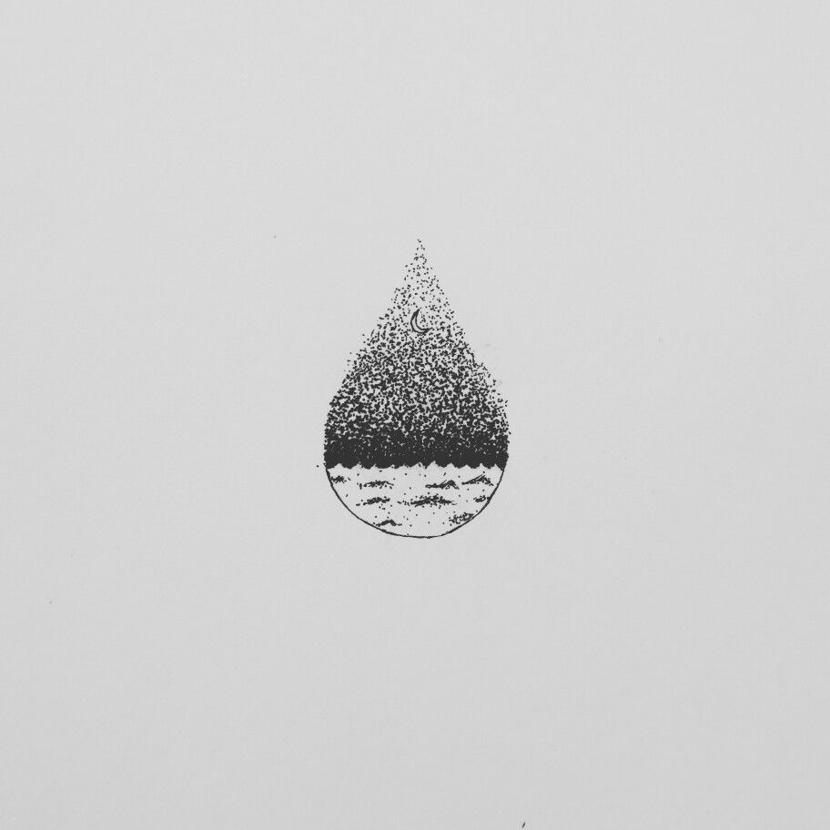 912x912 minimal raindrop oren drawing night falls, with gravity tattoos - Rain Drop Drawing