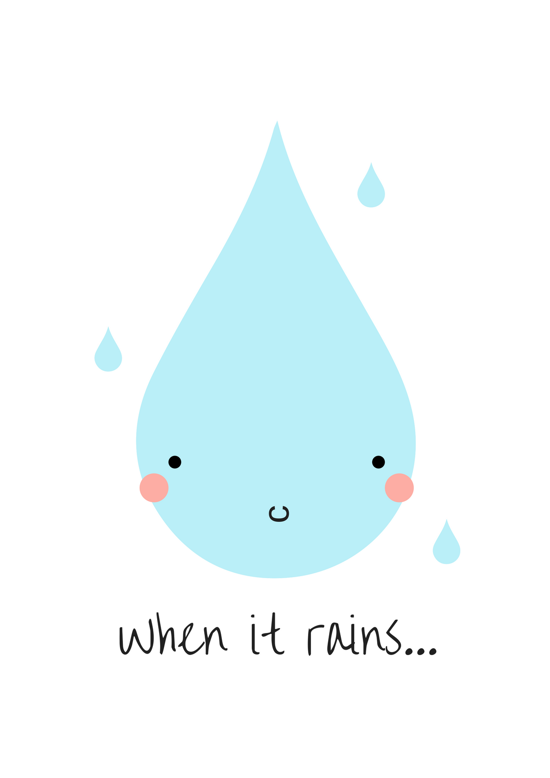 1123x1588 rain drop drawing, rain drop printable, raindrop art, nursery wall - Rain Drop Drawing