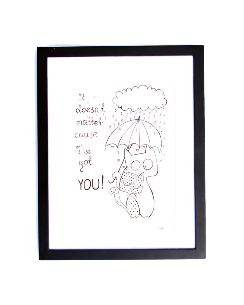 800x1000 drawing handmade cats in love under umbrella art and cat - Rain Umbrella Drawing