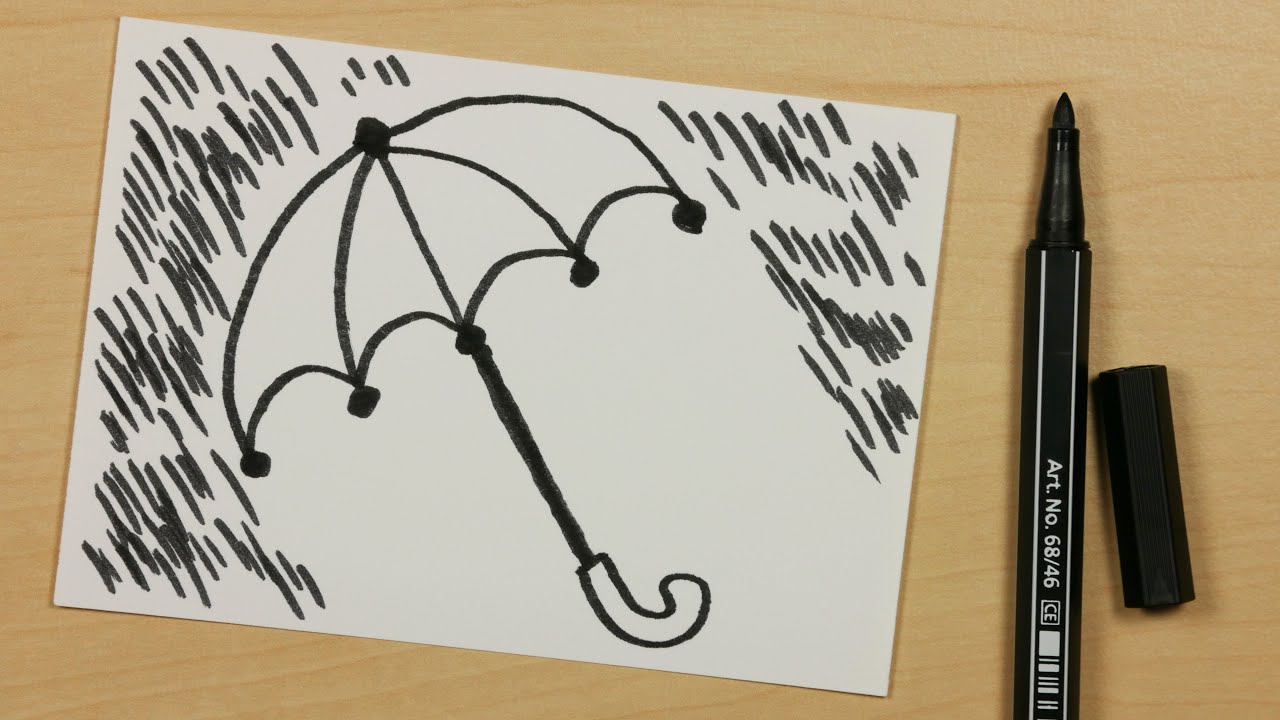 1280x720 how to draw a umbrella in the rain - Rain Umbrella Drawing
