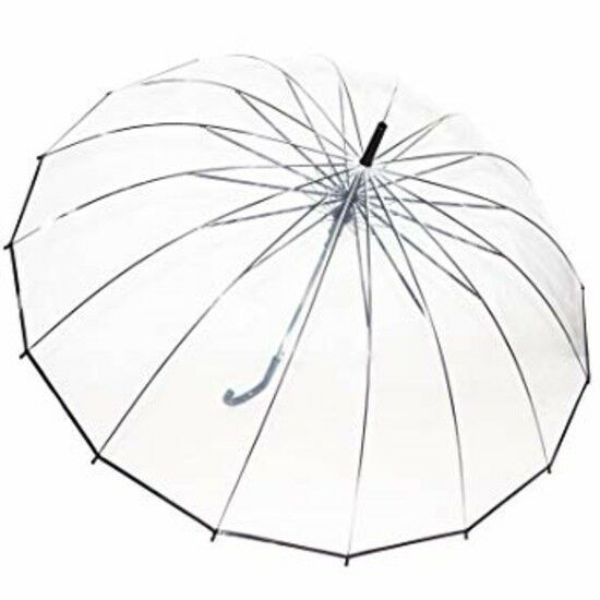550x550 Kung Fu Smith Womens Summer Clear Transparent Bubble Dome Stick - Rain Umbrella Drawing