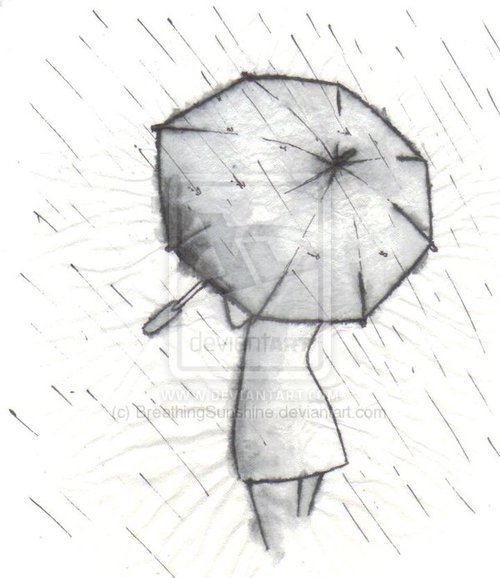500x578 Regenschirm Shared - Rain Umbrella Drawing