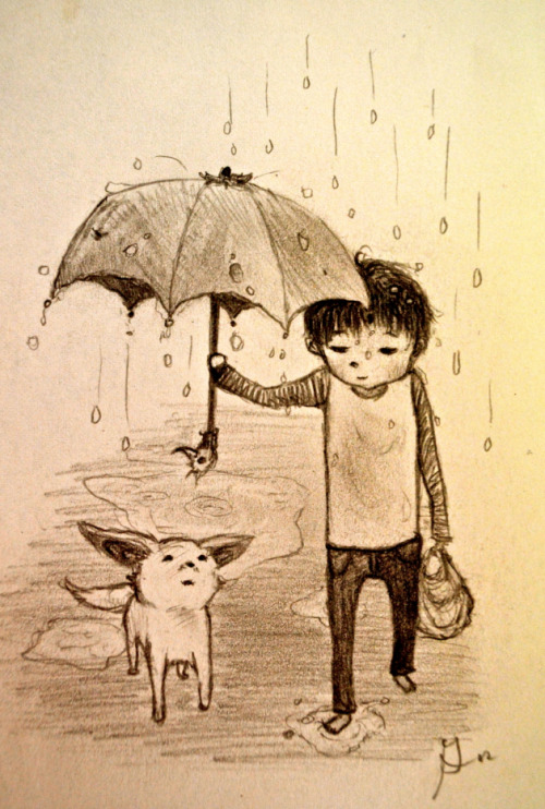 500x742 dog drawing illustration rain umbrella hitrecord re the number - Rain Umbrella Drawing