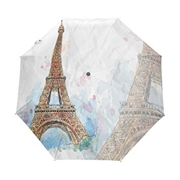 355x355 Paris Eiffel Tower Drawing Auto Open Close Handle - Rain Umbrella Drawing