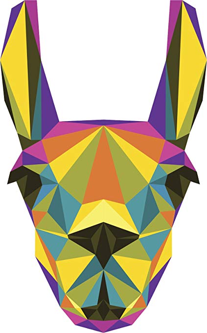 423x679 pretty rainbow contour drawing alpaca llama head - Rainbow Cartoon Drawing