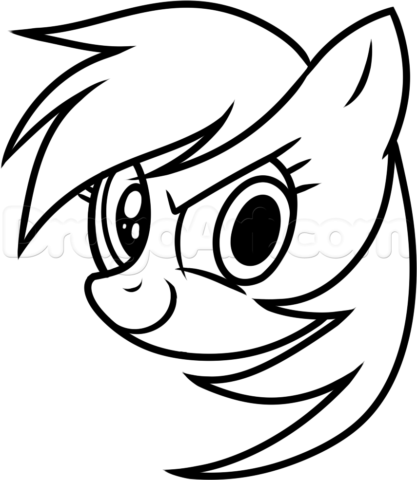 855x986 how to draw rainbow dash easy, step - Rainbow Dash Drawing