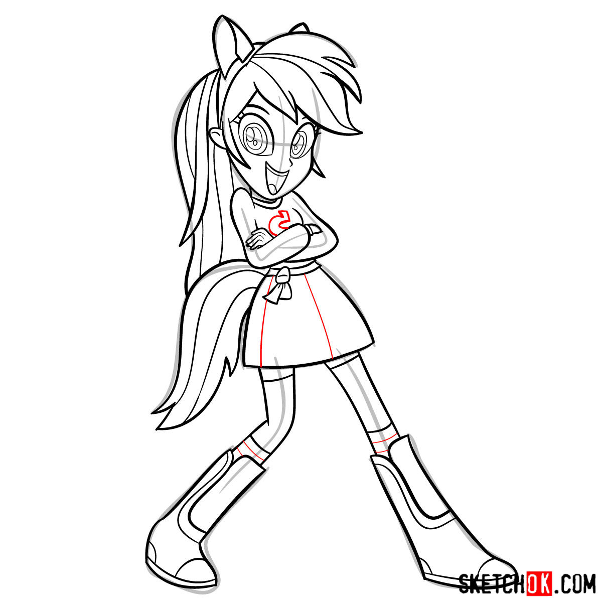 1200x1200 How To Draw Human Rainbow Dash Equestria - Rainbow Dash Equestria Girl Drawing