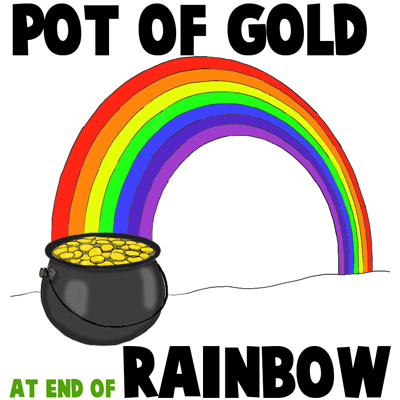 400x400 How To Draw A Pot Of Gold - Rainbow Drawing