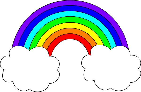600x394 Rainbow Clip Art Free Download With Clouds Huge Freebie - Rainbow Drawing Black And White
