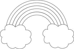 297x195 Rainbow With Clouds Arches Clip Art - Rainbow Drawing Black And White